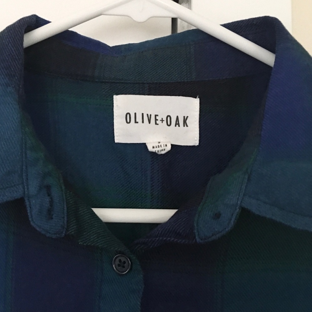 Olive + Oak Blue Black Green Soft Plaid Flannel
